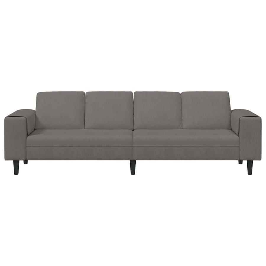 Stoffen Bank met kussen Lichtgrijs 208 cm Katoenen stof