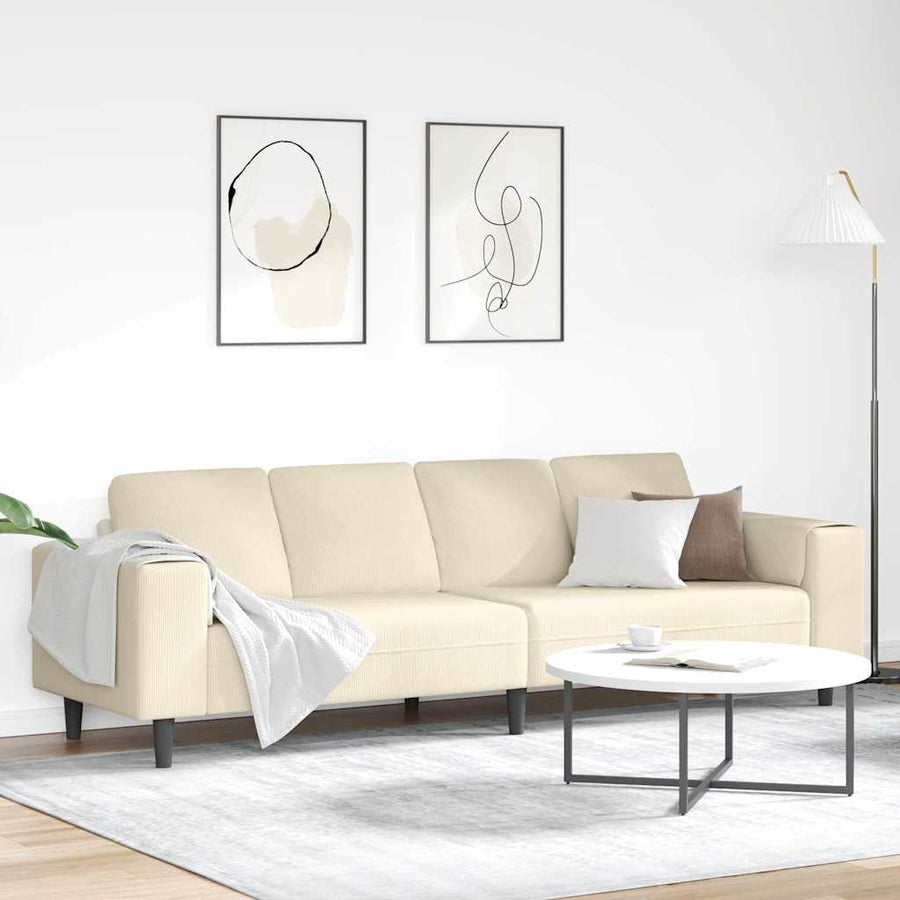 Bank Crème 250 x 77 x 76 cm Katoen Stof
