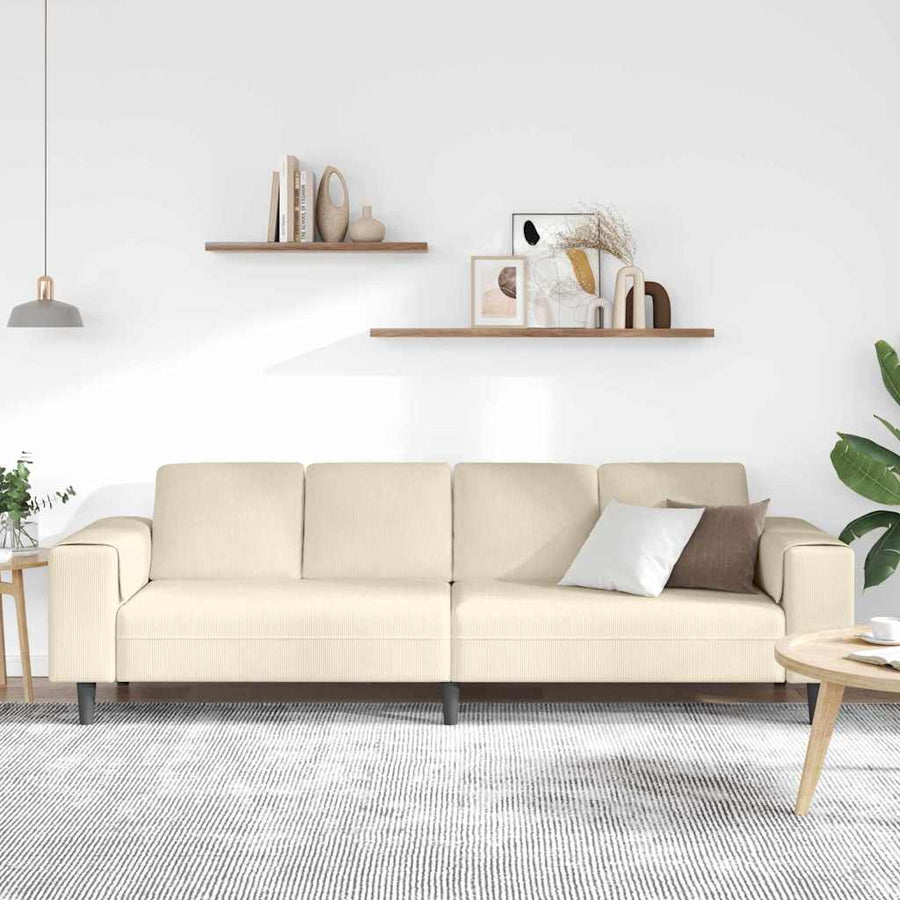 Bank Crème 250 x 77 x 76 cm Katoen Stof