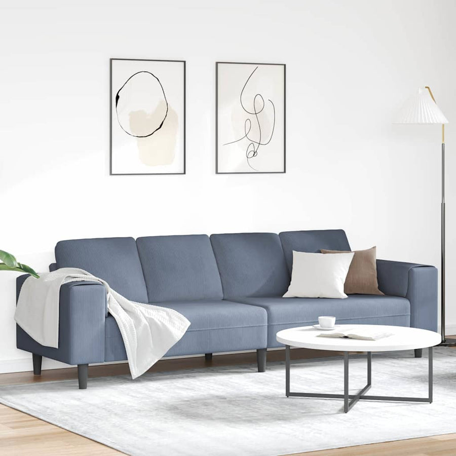 Stoffen Bank met kussen Blauw 208 cm Katoenen stof