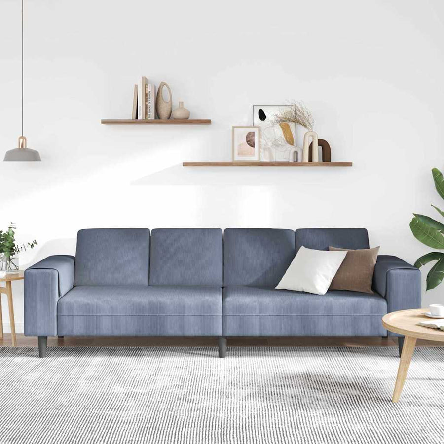 Stoffen Bank met kussen Blauw 208 cm Katoenen stof