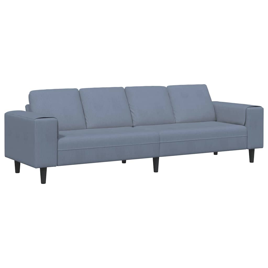 Stoffen Bank met kussen Blauw 208 cm Katoenen stof