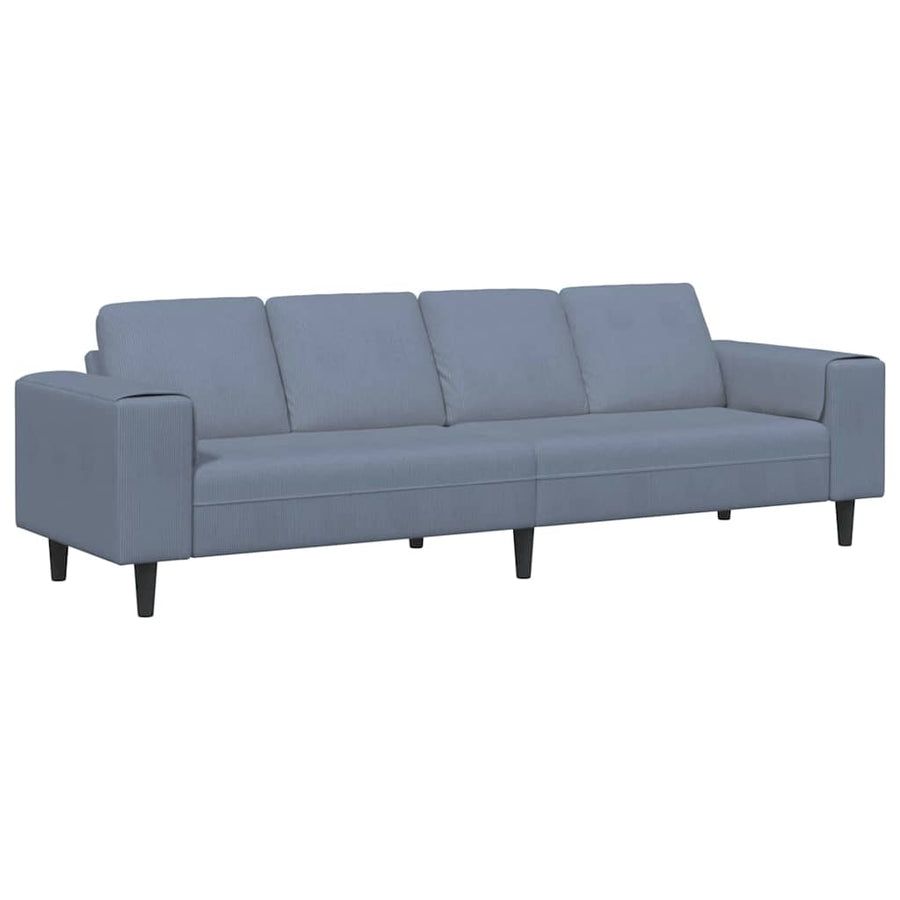 Stoffen Bank met kussen Blauw 208 cm Katoenen stof
