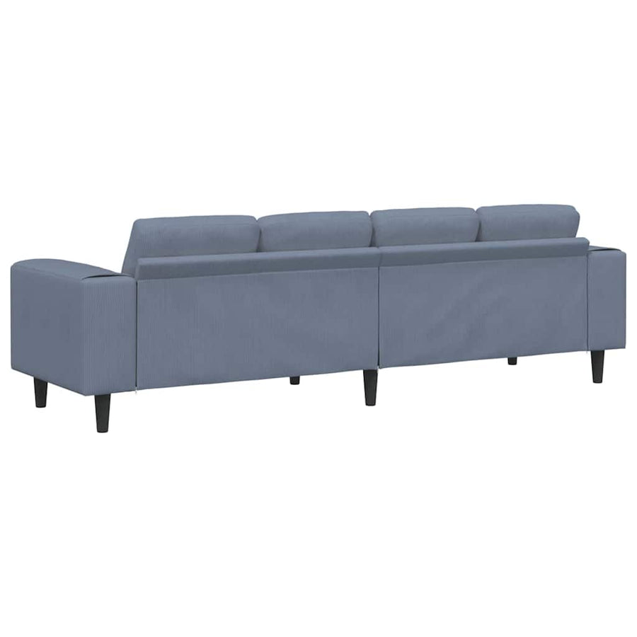 Stoffen Bank met kussen Blauw 208 cm Katoenen stof