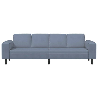 Stoffen Bank met kussen Blauw 208 cm Katoenen stof