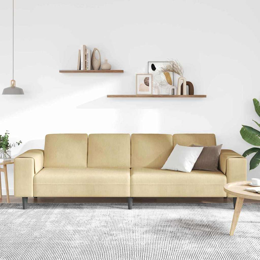 Stoffen Bank met kussen Grijs groen 208 cm Katoenen stof
