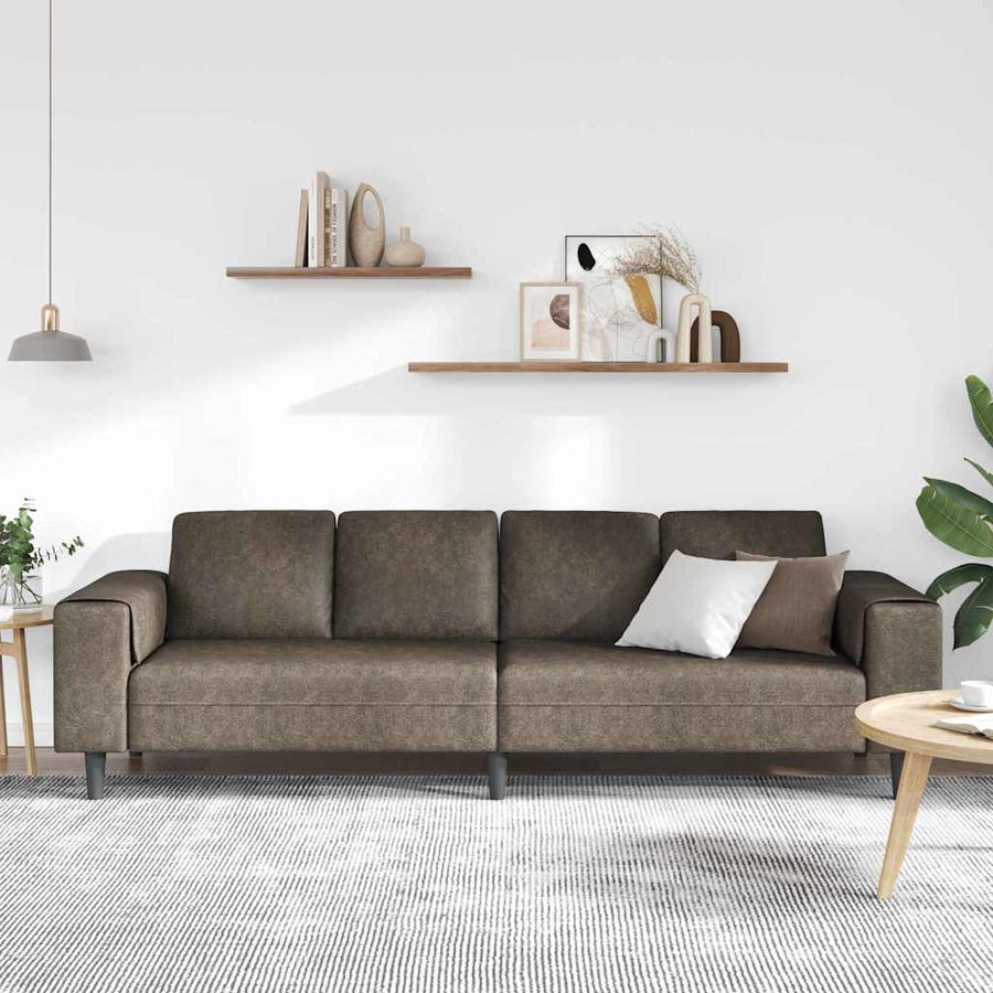 Bankstel Donkergrijs Faux suede leer