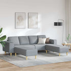 Bankstel 3-delig lichtgrijs polyester