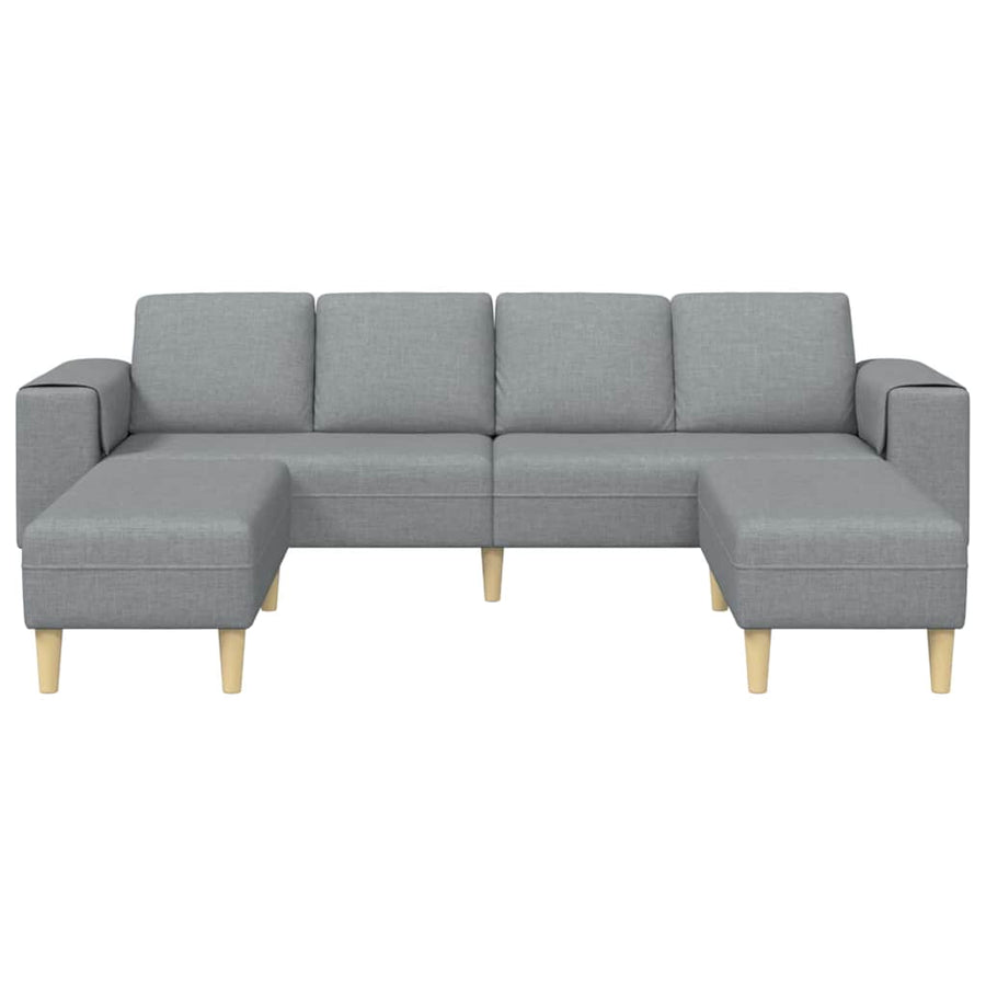 Bankstel 3 pcs Lichtgrijs Stof