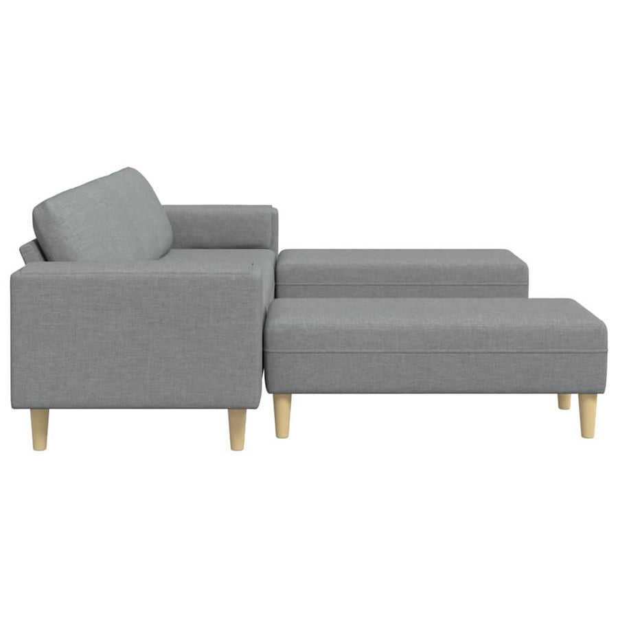 Bankstel 3 pcs Lichtgrijs Stof