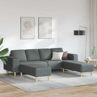Bankstel 3-delig donkergrijs polyester