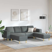 Bankstel 3-delig donkergrijs polyester