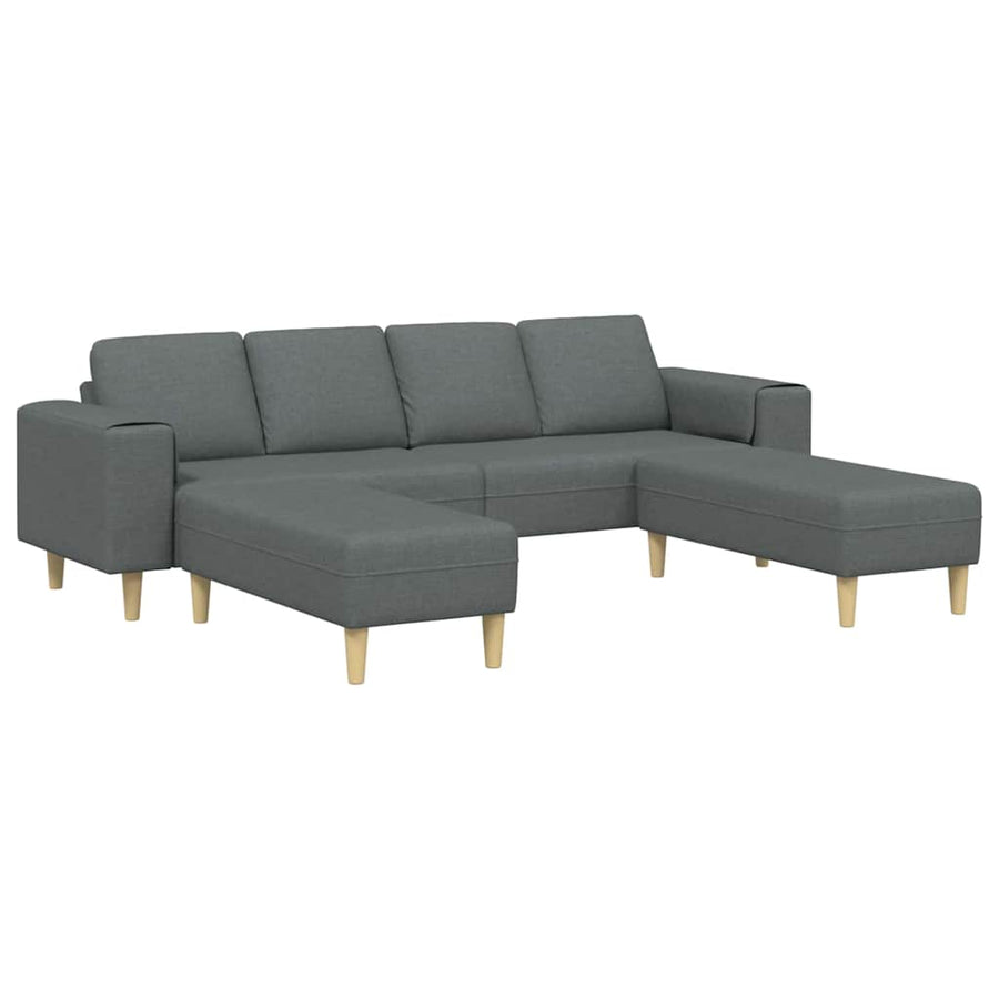 Bankstel 3 pcs Donkergrijs Stof