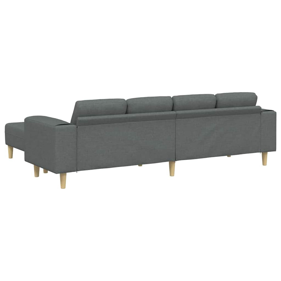 Bankstel 3 pcs Donkergrijs Stof