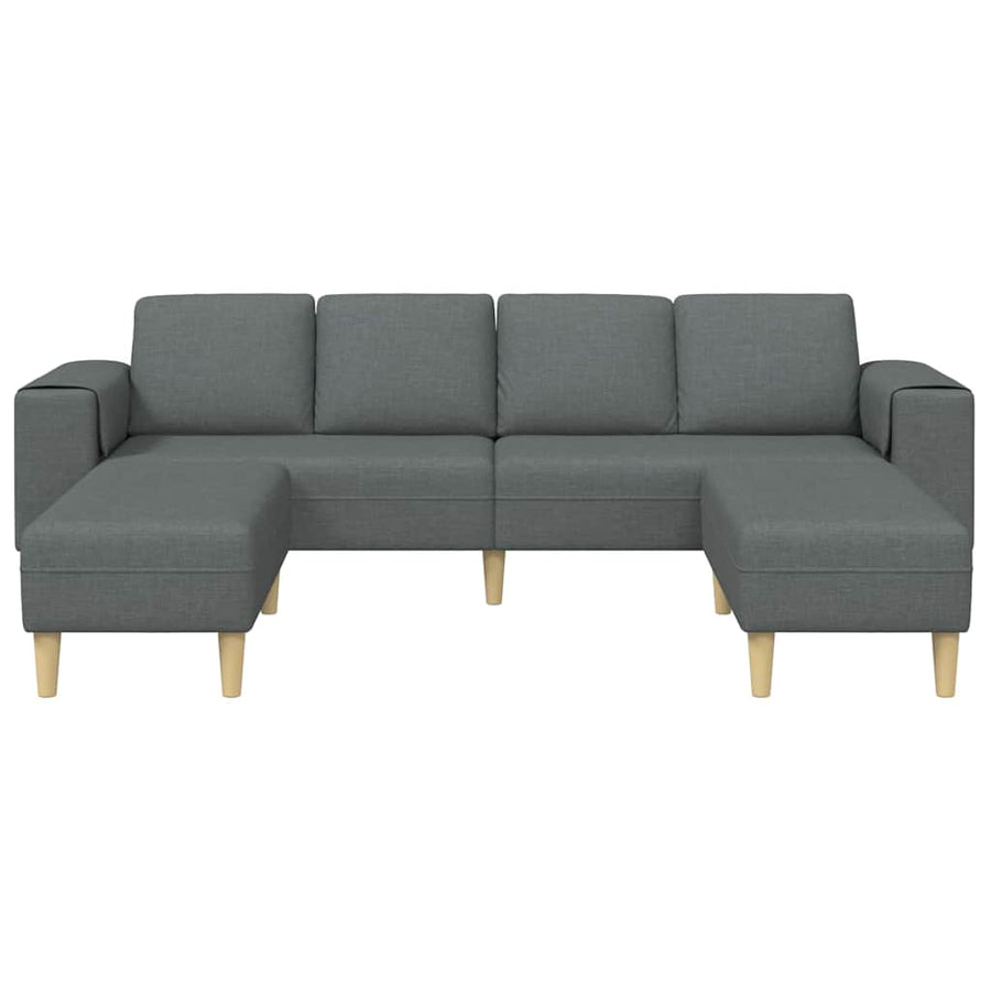 Bankstel 3 pcs Donkergrijs Stof