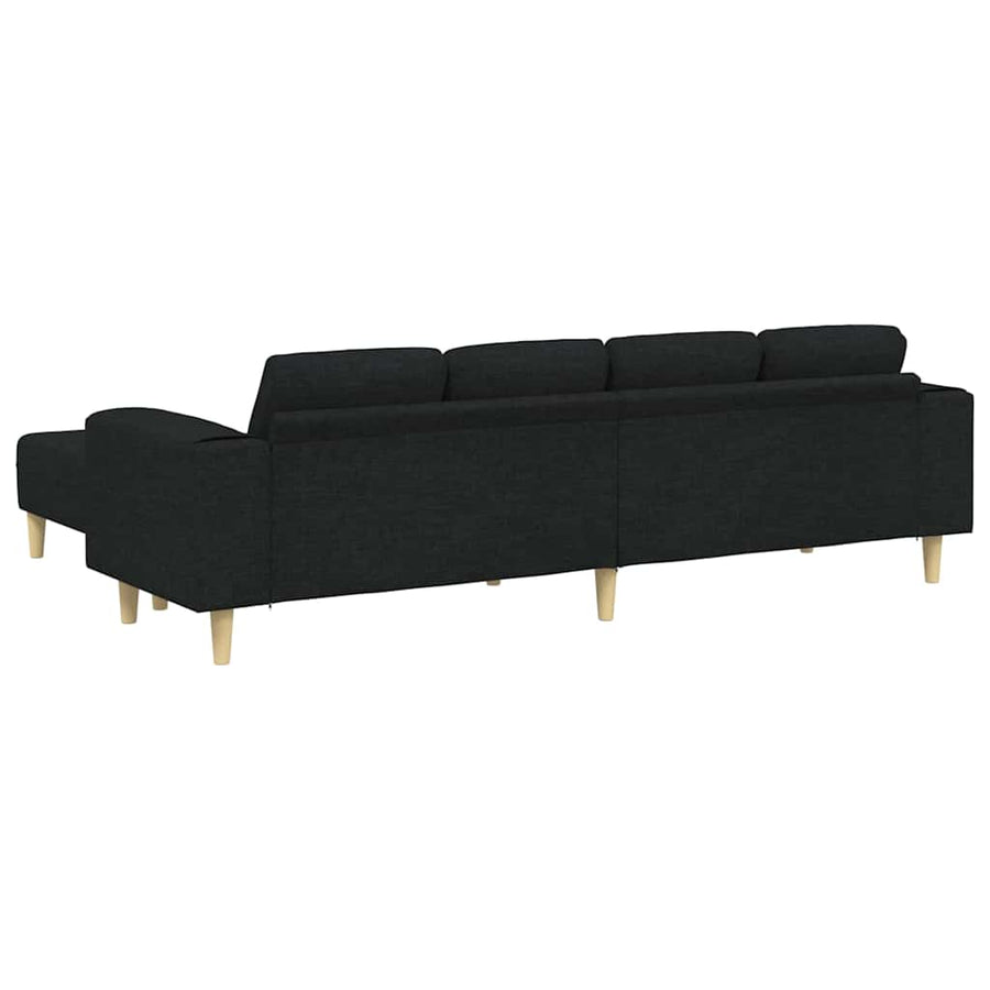 Bankstel 3 pcs Zwart Stof