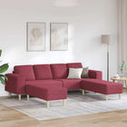 Bankstel 3-delig wijnrood polyester