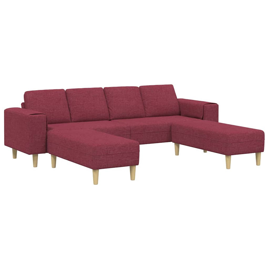 Bankstel 3 pcs Wijnrood Stof