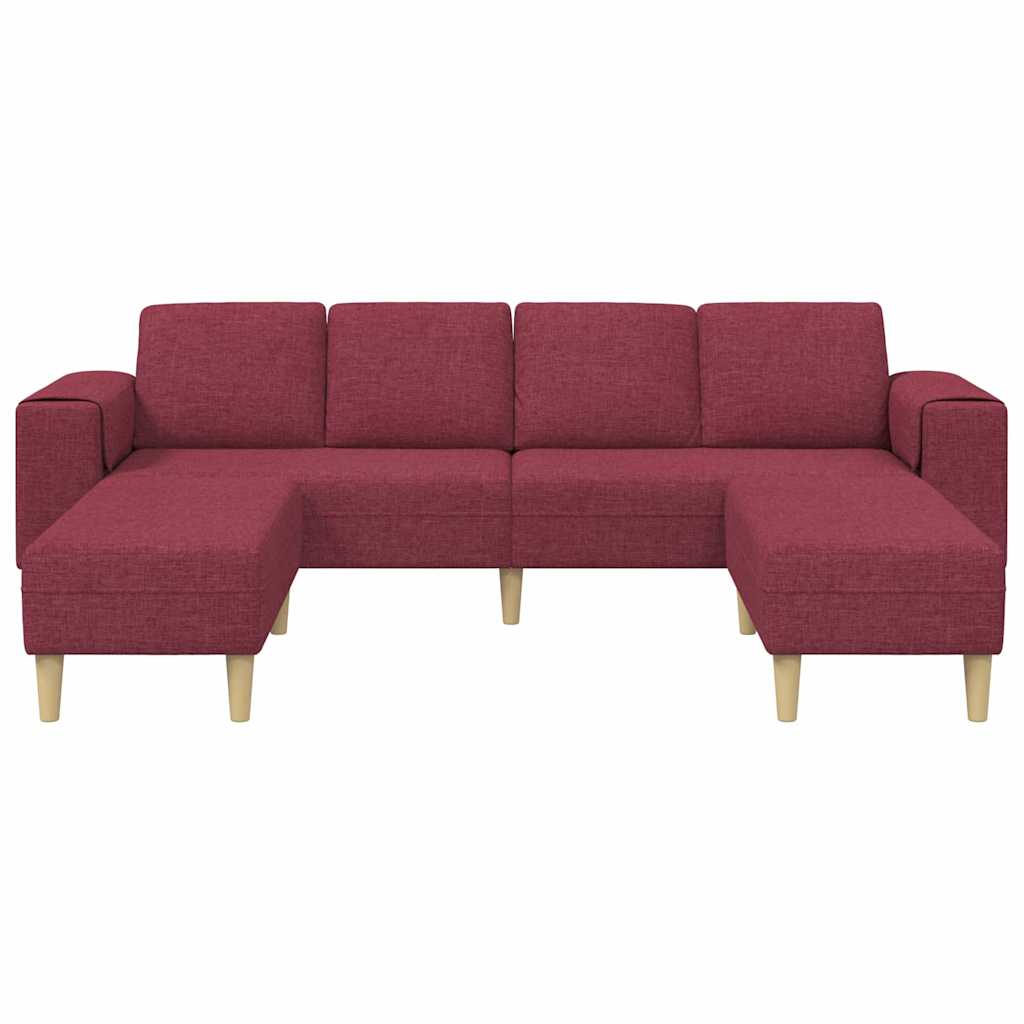 Bankstel 3 pcs Wijnrood Stof
