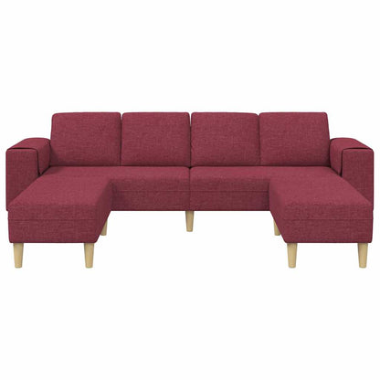 Bankstel 3 pcs Wijnrood Stof