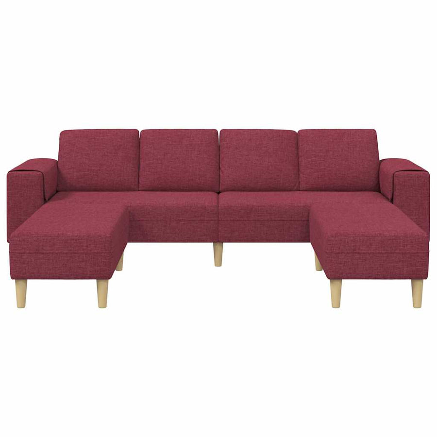 Bankstel 3 pcs Wijnrood Stof