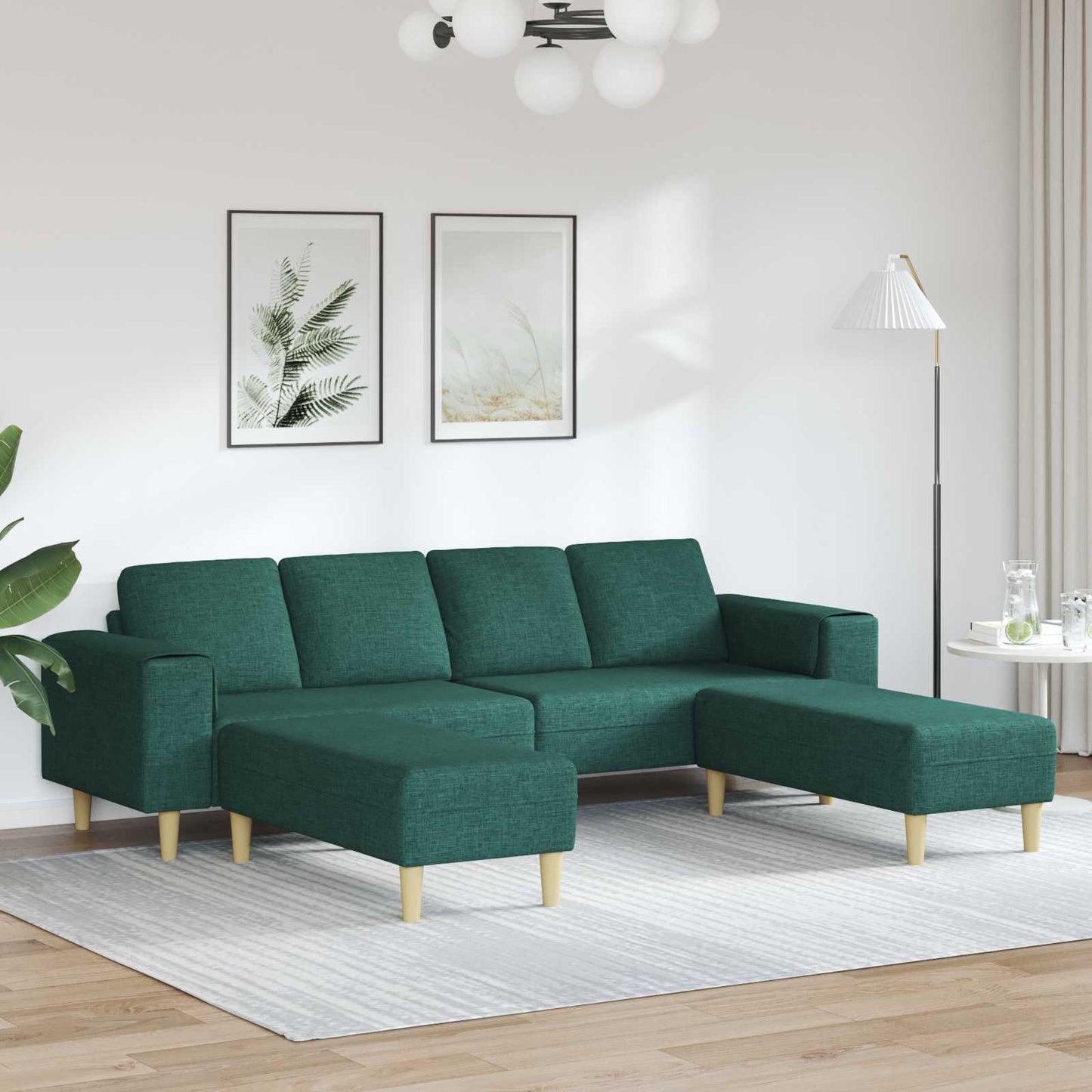 Woonkamer Bank 3 pcs Donkergroen Polyester