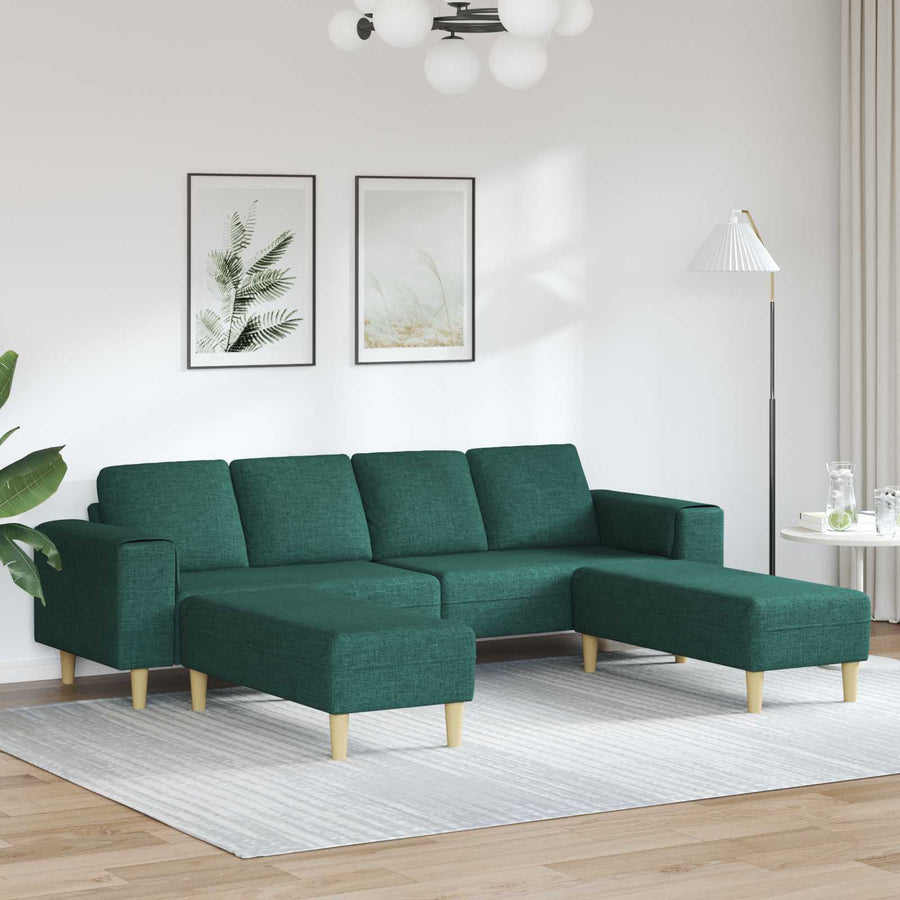 Woonkamer Bank 3 pcs Donkergroen Polyester