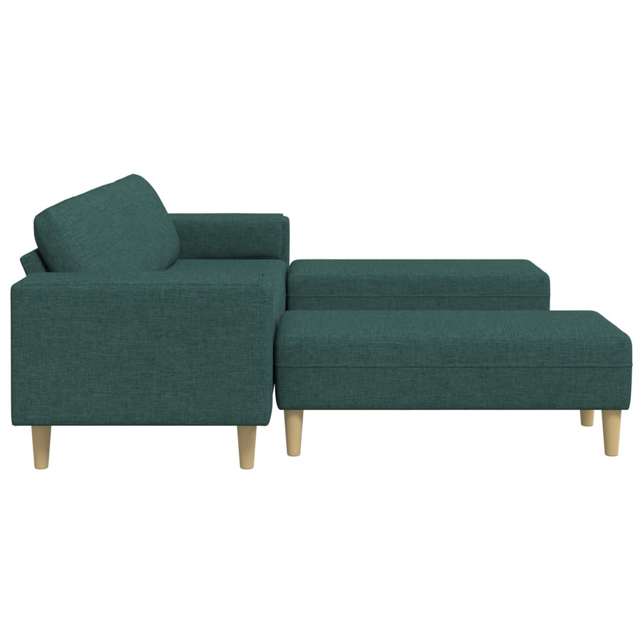 Woonkamer Bank 3 pcs Donkergroen Polyester