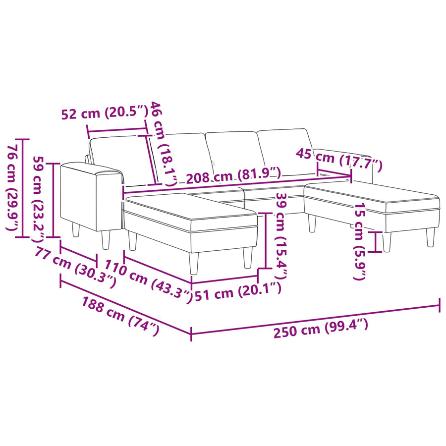 Woonkamer Bank 3 pcs Donkergroen Polyester