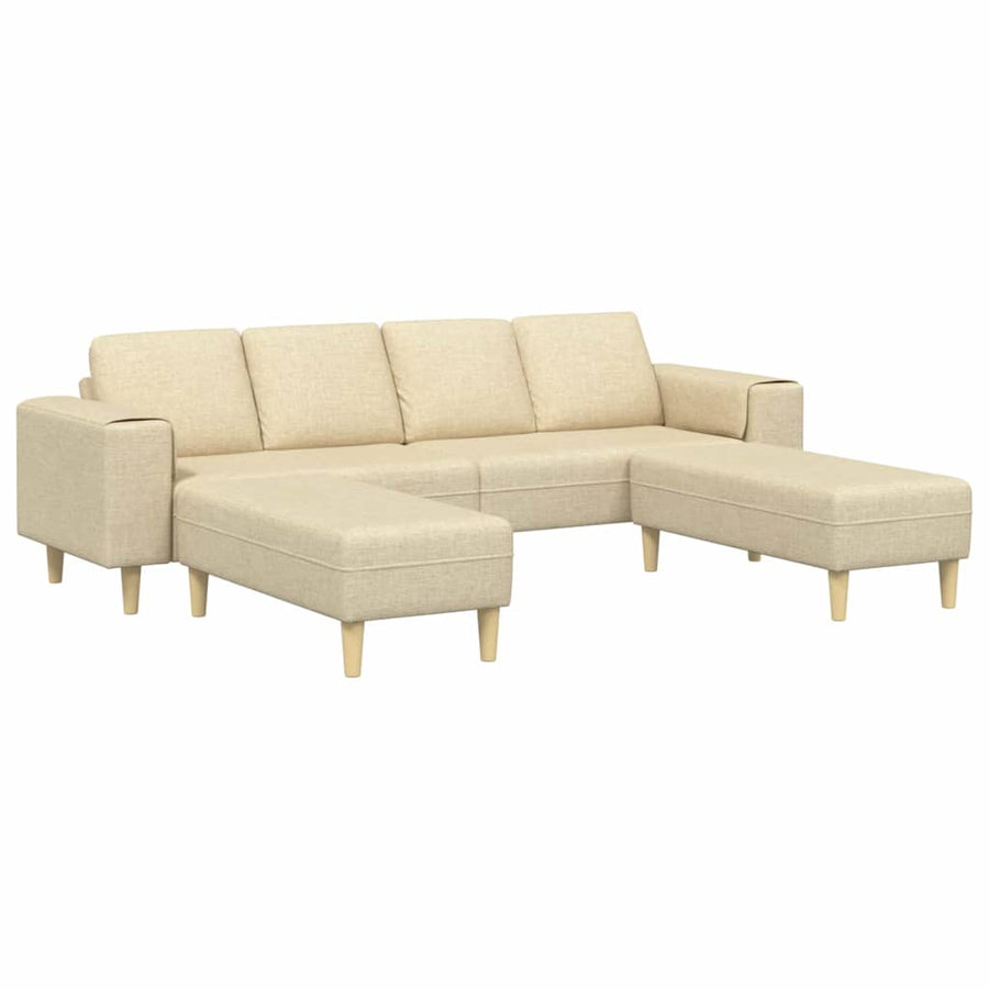 Bankstel 3 pcs Crème Stof