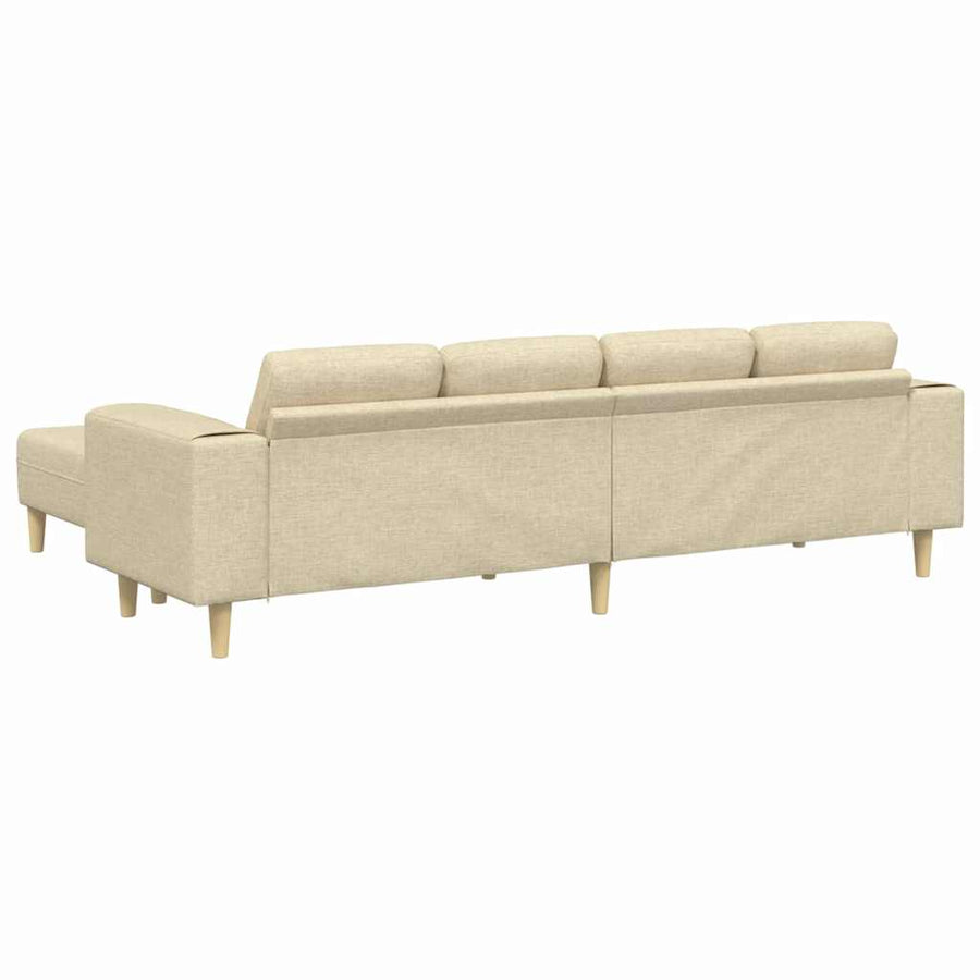 Bankstel 3 pcs Crème Stof