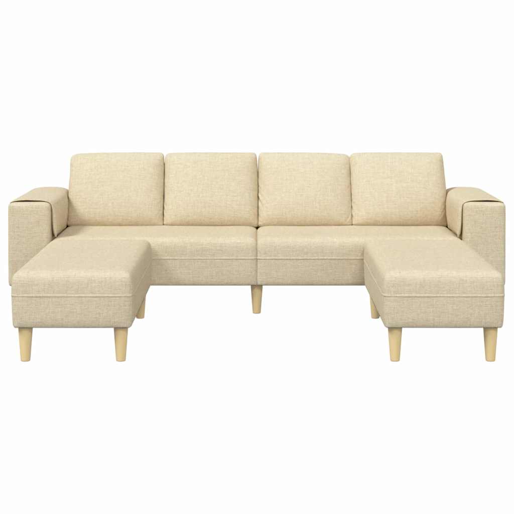 Bankstel 3 pcs Crème Stof