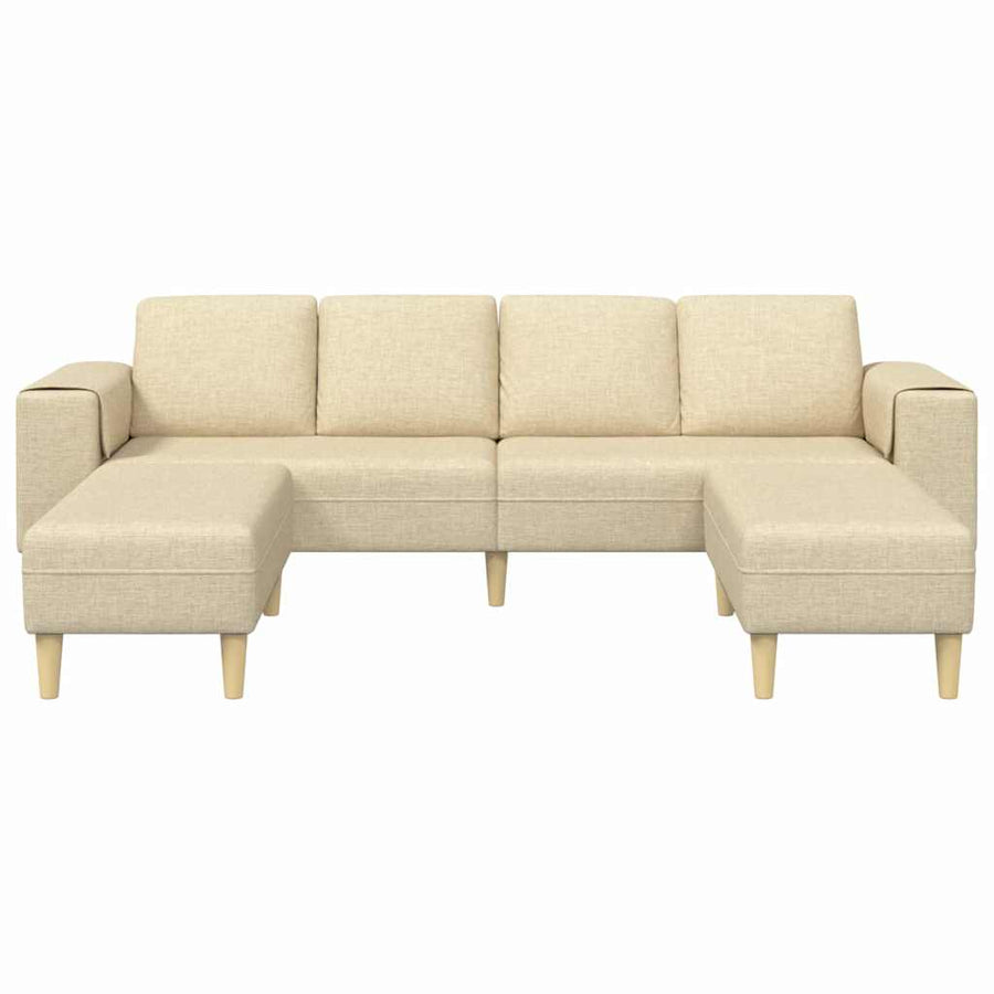 Bankstel 3 pcs Crème Stof