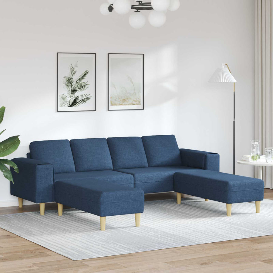 Woonkamer Bank 3 Pcs Polyester Blauw