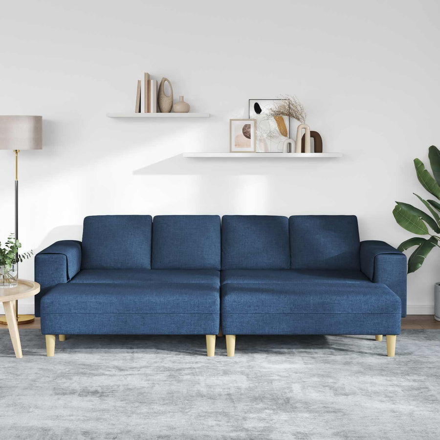 Woonkamer Bank 3 Pcs Polyester Blauw