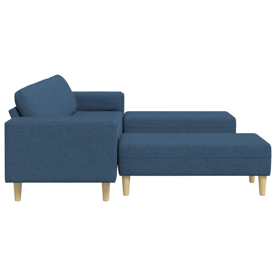 Woonkamer Bank 3 Pcs Polyester Blauw