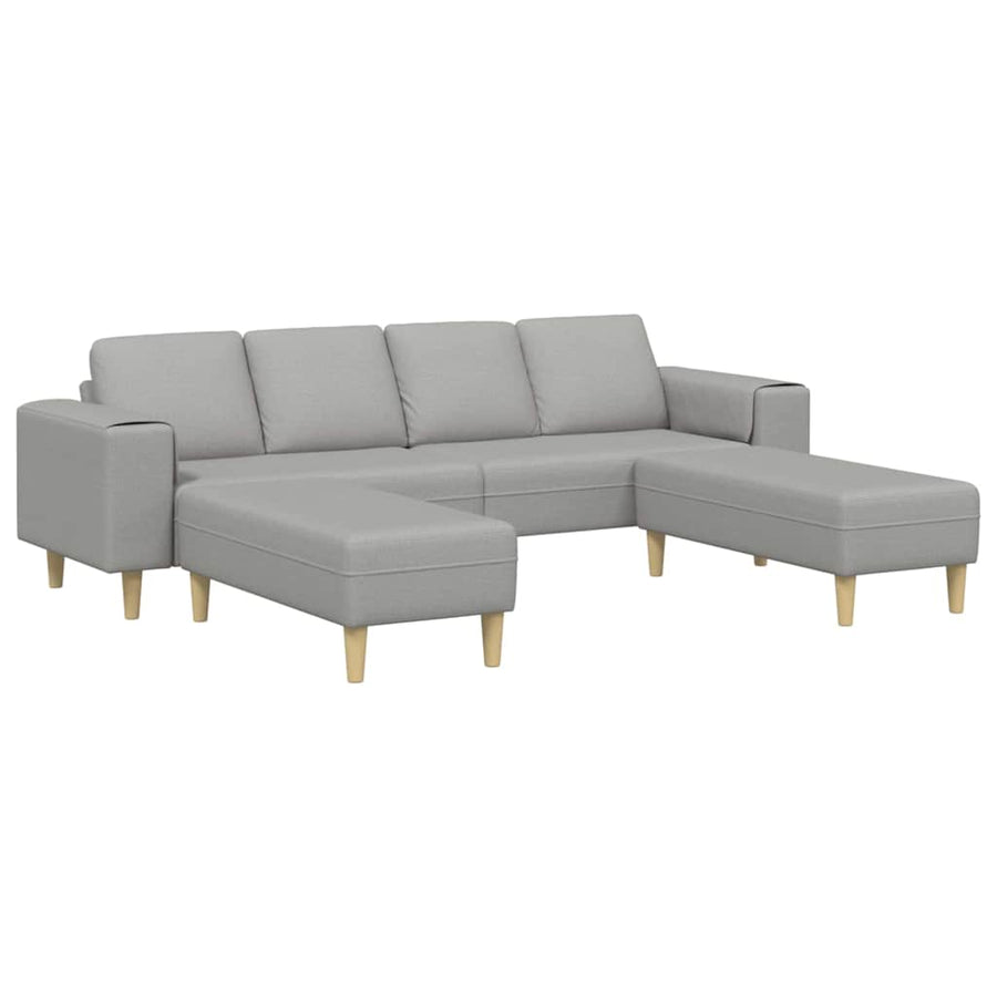 Bankstel 3 pcs Wolken grijs Stof