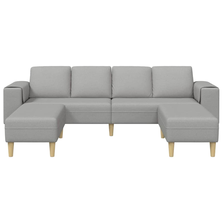 Bankstel 3 pcs Wolken grijs Stof
