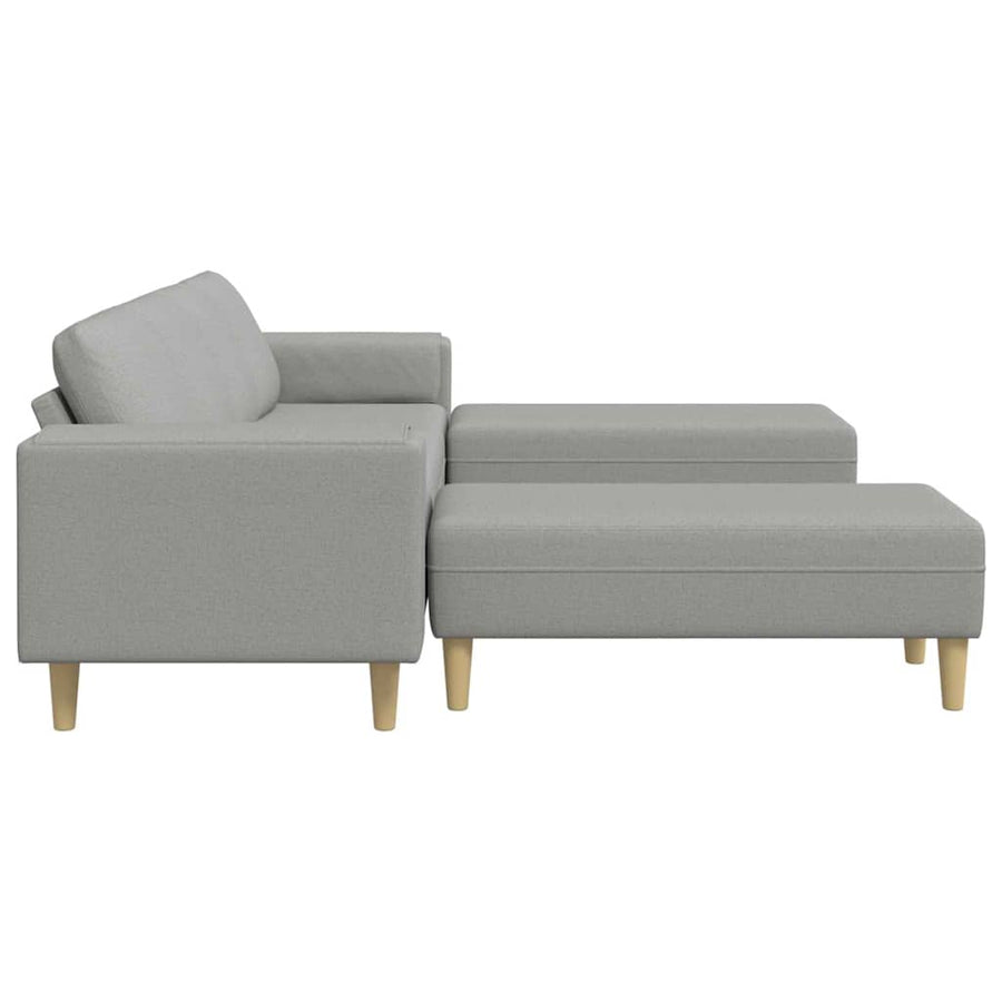 Bankstel 3 pcs Wolken grijs Stof