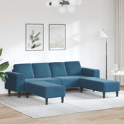 Bankstel 3-delig blauw fluweel