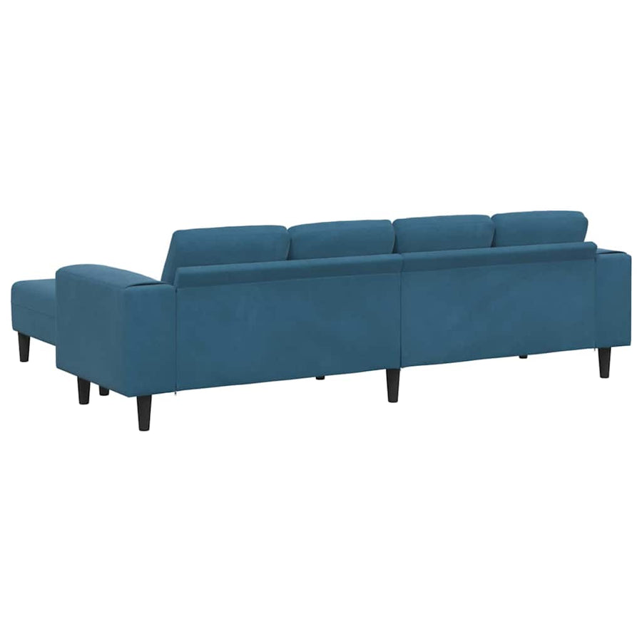 Bankstel 3 pcs Blauw Fluweel