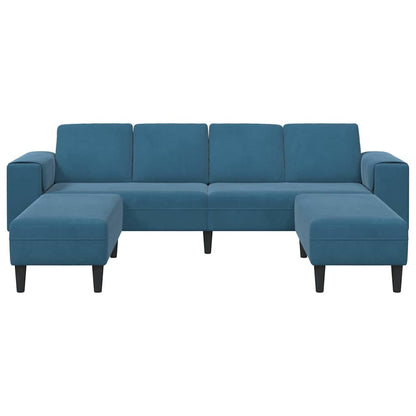 Bankstel 3 pcs Blauw Fluweel