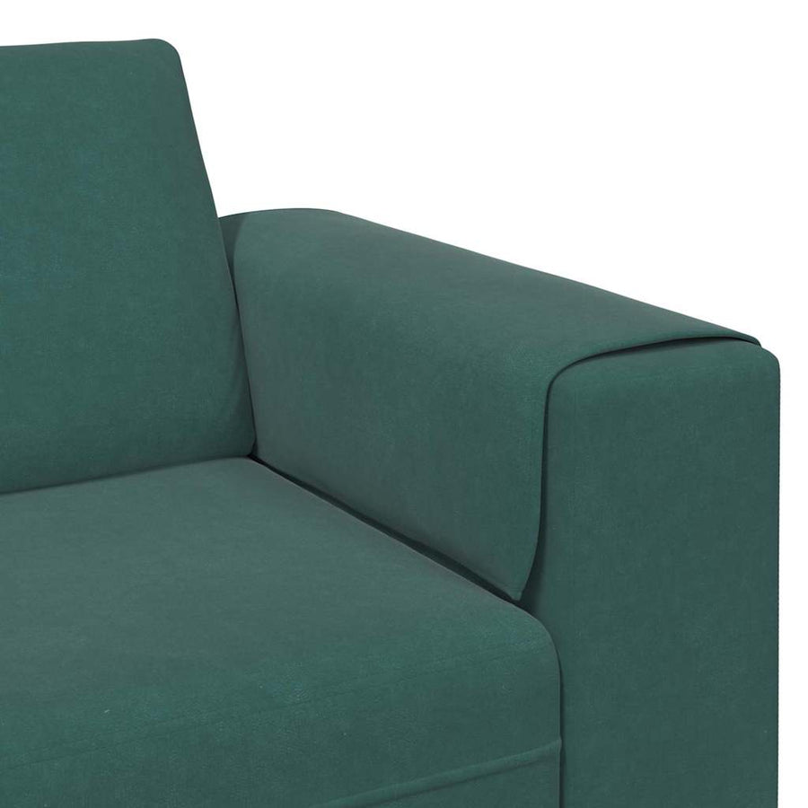 Bankstel 3 pcs Donkergroen Fluweel