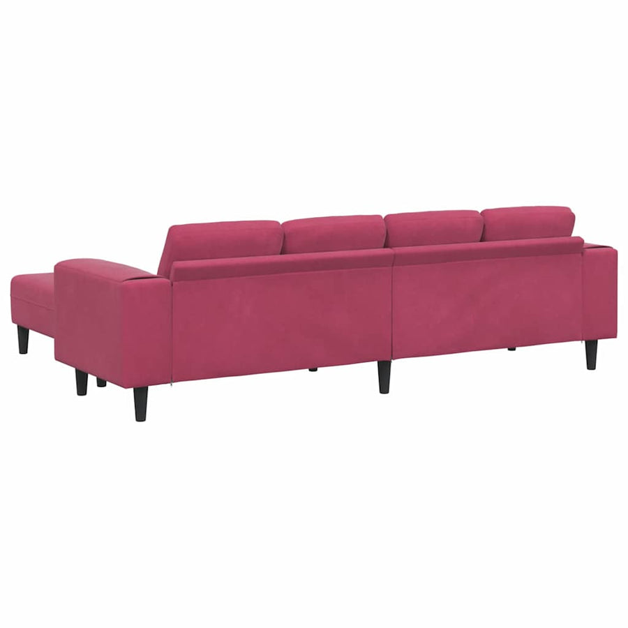 Bankstel 3 pcs Wijnrood Fluweel