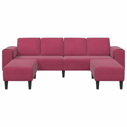 Bankstel 3 pcs Wijnrood Fluweel