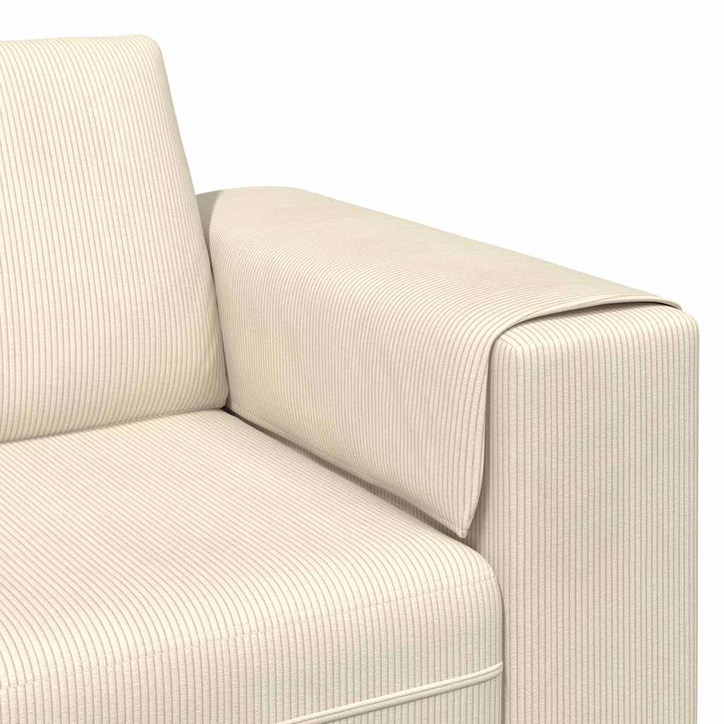 Stoffen Bank met kussen Crème 208 cm Katoenen stof