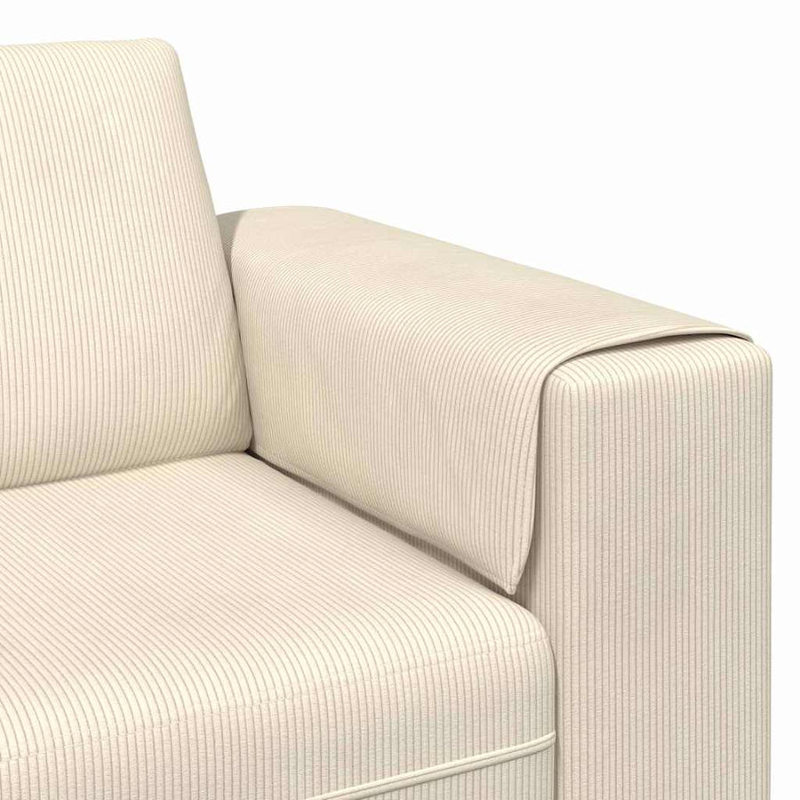 Stoffen Bank met kussen Crème 208 cm Katoenen stof