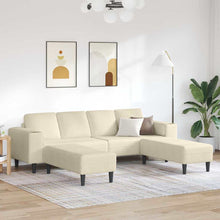 Stoffen Bank met kussen Crème 208 cm Katoenen stof