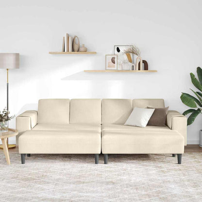 Stoffen Bank met kussen Crème 208 cm Katoenen stof