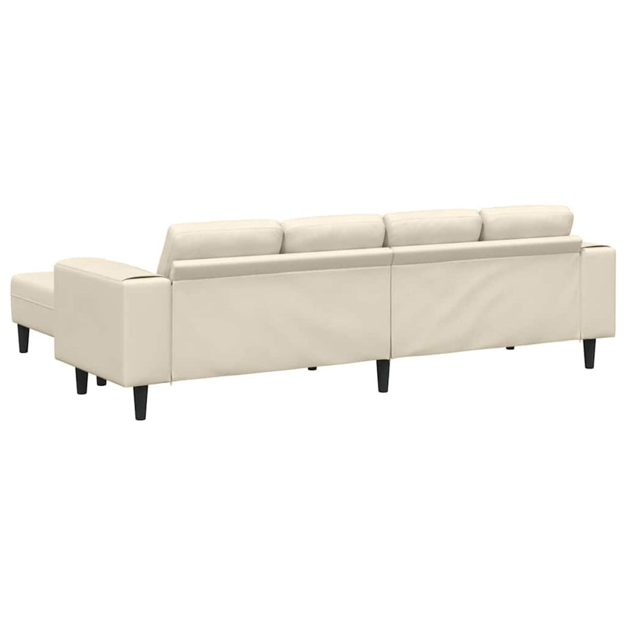 Stoffen Bank met kussen Crème 208 cm Katoenen stof